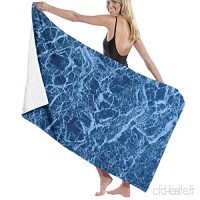 Serviette de Bain marbrée Bleue avec Enveloppement en Microfibre Ultra Doux pour draps de Bain Serviette de Plage pour Homme/Femme  80x130 cm - B07VKSC5ZX